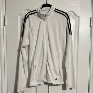 Adidas Women's White Jacket with Black Accents